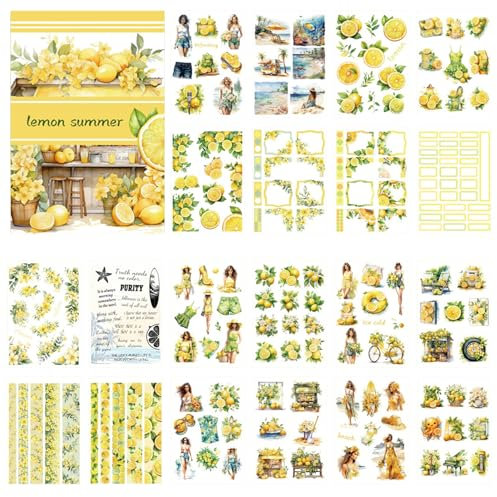Vintage-Serie-Stickerbuch, Vintage-Scrapbook-Sticker-Set - Blumen-Scrapbook-Dekorationsaufkleber,PET-Aufkleber mit Blumenmuster für Laptop, DIY-Handwerk