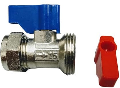 Aretro Chrome 15mm x 3/4 Straight Washing Machine, Dishwasher Connector, Tap, Valve