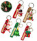 ZukQvrivelig 5Pcs 3D Santa Claus Keychain,Xmas Keyrings,Noël Porte-clés Ornements Santa Claus,A Must Have Fashionable Acc essory pour cette période de Noël