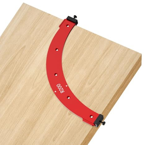 JOJOCY Runde Eckradius-Schablonen für Holzbearbeitung, Innen- und Außenecke, große Bogenform, Trimmmaschine, gebogene Fase, Hilfs-Trimmwerkzeug, große Bogenschablonen (R200)