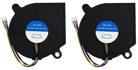 RugooSpink 2PCS 24V 5015 Blower Fan for Adventurer 5M/5M Pro 3D Printer Hotend Heatsink Fan Replacement Brushless Cooling Fan