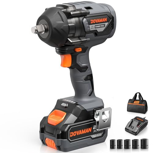 TITANCE X8 20V Cordless Impact Wrench – 1200Nm High Torque Brushless 1/2 Electric Impact Gun with 4.0Ah Battery, 5 Sockets & Fast Charger for Car Repair