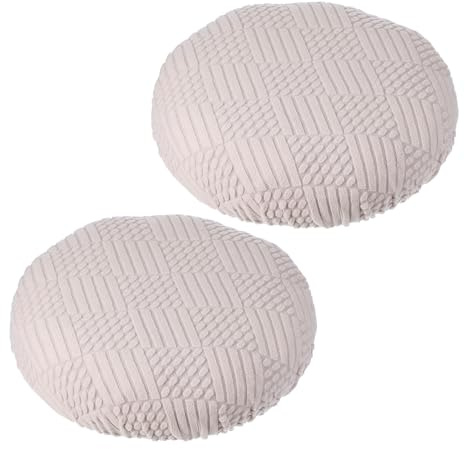 PATIKIL Kissenbezug Rund Hocker Bezug, 2 Stück Elastische Barhocker Sitz Ersatz Waschbar Stuhlkissen Rund Schonbezug Dehnbar Barstuhl Sitzbezug für 14-18 Zoll Stuhl Sitzkissen, Pink
