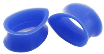 Whoiy 2 Stück Silikon Tunnel Plugs Ohr 16mm Tropfen Flexibel, Blau Ohr Expander Piercing Jewellery für Frauen und Männer