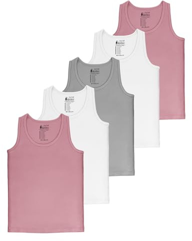 ALPIDEX Camiseta Interior Niña Pack 5 Algodón Tirantes Sin Mangas 2-14 años | 100% Algodón, Camisetas Interiores, Ropa Interior, Básica, OEKO-TEX, Transpirable, Suave, Diario, Colegio, Lavable a Máquina