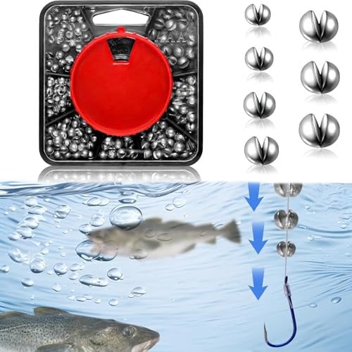 179PCS Split Shot Fishing Weights, 7-Way Dispenser Fishing Tackle Set, Soft Metal Fishing Shot Weights for Carp & Coarse Angling, Durable Fishing Weights for All Conditions