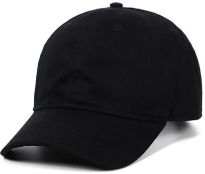 20 Farbe Snapback Cap Junge Mädchen Baseballcap 100% Baumwolle Kappe Einfarbig Sonnenschutz Sonnenhut Outdoor Basecap Einstellbar Baseballkappe Kinder (DE/NL/SE/PL, Numerisch, 47, 54, Schwarz)