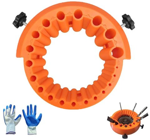 Afilador de Muelas Herramienta Universal, Afilador de Brocas, Amoladora Angular, Herramienta Afiladora de Taladros con Guantes, para Brocas de 2 a 13mm y Amoladora de 115mm y 125mm(Naranja)