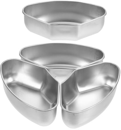 INOOMP 4 Stück Dampfgarplatten aus Edelstahl in Silber mit Stabilem Flachem Boden und Polierter Oberfläche für Zubereitung von Meeresfrüchten und Reis in Küche