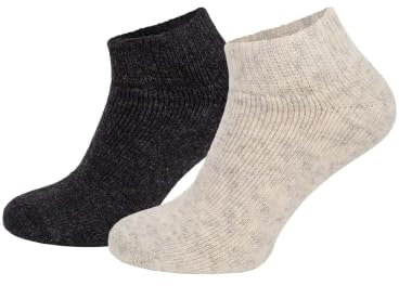 HomeOfSocks 2 Paar Sneaker Wollsocken Wolle Doppelpack Grau Anthrazit | atmungsaktiv · antibakteriell · elastisch · klimaregulierend · strapazierfähig · Wärmend · Weich · Casual