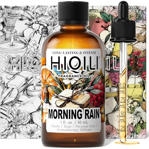 HIQILI Morning Rain Fragrance Oil for Soap, Candle & Diffuser | Blending with hair conditioner crafts, fresh scent for home and car diffuser – 30mL / 1 fl.oz