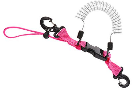 MagiDeal Erwachsene Spiralkabel Spring Coil, mit Karabiner Tauchen Sport Zubehör - Rosa B