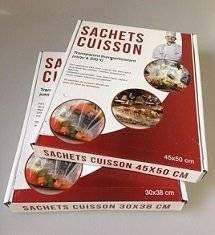 F.A.F 50 sachets cuisson transparents jetables, construction en PET avec fermeture à glissière, passe au micro-ondes