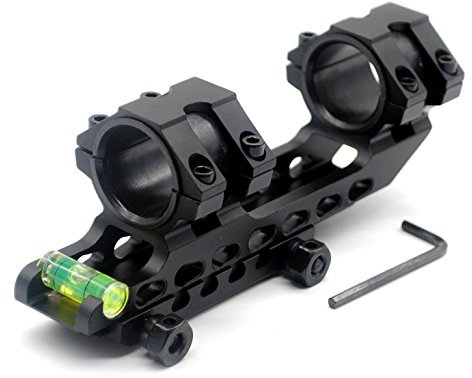 TRIROCK Scope Anneaux de Montage avec Niveau à Bulle, Dual Mount Bague d'adaptation 30 mm/25.4 mm (2,5 cm) pour 20 mm Picatinny Weaver Rail