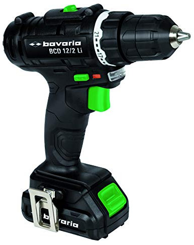 Bavaria Akku-Bohrschrauber-Set BCD 12/2 Li (12 V, max. Drehmoment 14 Nm, 10 mm doppelhülsiges Bohrfutter, 22 Drehmomentstufen, inkl. 1,5 Ah Akku und Ladegerät)