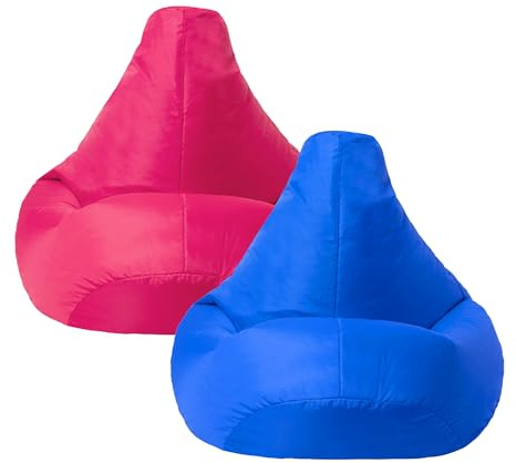 Bean Bag Bazaar Dalton Kids Bean Bag, Mix, 2 Pack, Water Resistant, Gaming Chair for Kids, Beanbag for Indoor and Outdoor Use with Filling Included, Childs Chair ideal for Bedroom, Playroom, Garden