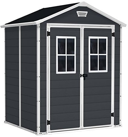 Keter casetta da Giardino in Resina Box con 2 finestre e Pavimento 6x5 Manor