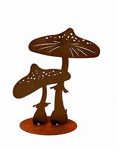 Dekofigur Fliegenpilz M im Rost Design, Rostfigur Pilz für den Garten, Gartendeko, Metalldeko