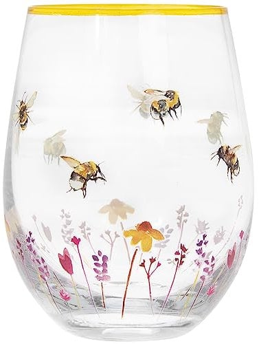 The Leonardo Collection Busy Bees Stemless Gin Cocktail Glass Tumbler