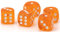12mm W6 Würfel orange transparent/weiß - Made in Germany! - 10Stk