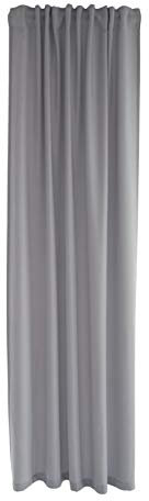 Homing blickdichter Vorhang Uni Gardine Weiß einfarbig | abdunkelnd weich Akustikgardine Wohnzimmer Schlafzimmer Kinderzimmer | Dekostoff (1Stück) 245 x 140 cm(HxB)