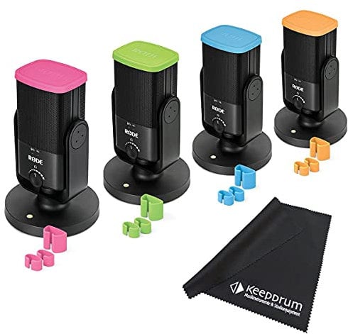 Rode NT-USB Mini Mikrofon-Set 4er Podcast-Bundle + Colors Farb-ID-Tags + keepdrum Mikrofasertuch