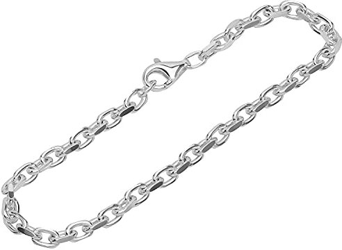 NKlaus Armband 925 Sterling Silber 19cm Ankerkette 4 fach diamantiert Unisex Armkette 12426