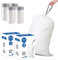 Code J 2 Packs(100 Count) 10-10.5 Gallon Heavy Duty 1.2 Mil THICK Drawstring Plastic Trash Bags Compatible with simple Code J | White Garbage Can Liners 1.2 Mil Leak-Proof & Tear Resistant