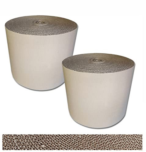 verpacking Rollenwellpappe 40 cm x 70 m, Füllmaterial Wellpappe auf Rolle C-Welle Verpackungsmaterial Wellpappenrolle Polstermaterial (2 Rollen)