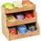 Lyellfe Tea Bag Organizer, Vertical Bamboo Tea Bag Holder, Tea Bag Tray Caddy to Hold 180 Tea Bags, 3 Tier Rustic Coffee Condiment Holder Storage Caddy for Home, Office or Café, 9 Compartments