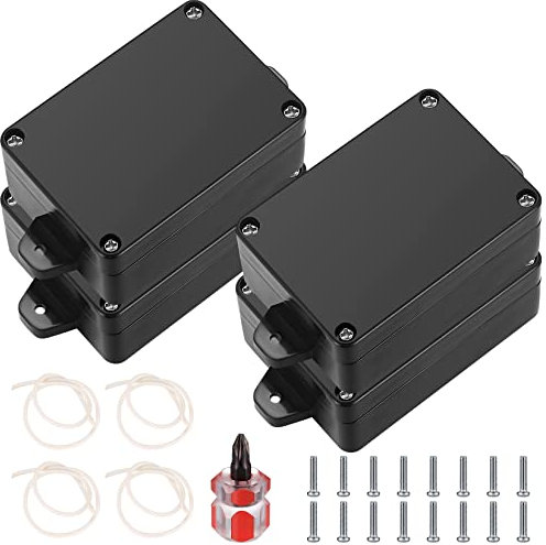 4 Pcs IP65 Waterproof Electronics Project Boxes, Electrical Project Boxes Enclosure Case, Outdoor Cable Connection Junction Box with Fixed Ear, Junction Project Box, with Screwdriver - Black
