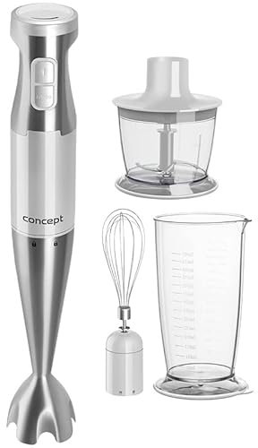 CONCEPT TM4910 Stabmixer mit Zerhacker, Schneebesen und Mischbehälter 1000 W
