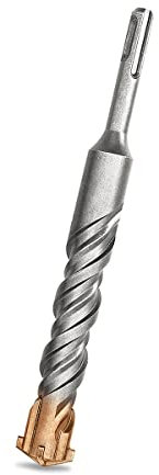 Meccion Broca SDS Plus para Martillo, 25mm x 200mm, Professional Brocas Hormigon con 4 Filos de Corte - Para Hacer Agujeros en el Hormigón, Piedra, Granito, Ladrillo, Mampostería