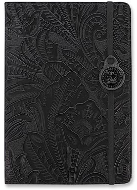 Letts of London Baroque A5 Woche auf 2 Seiten mehrsprachig Black 2024