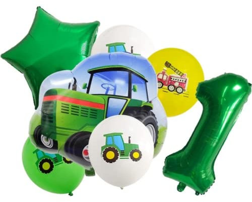 DIWULI Traktor Luftballons 1 Jahr - Zahl Deko Geburtstag