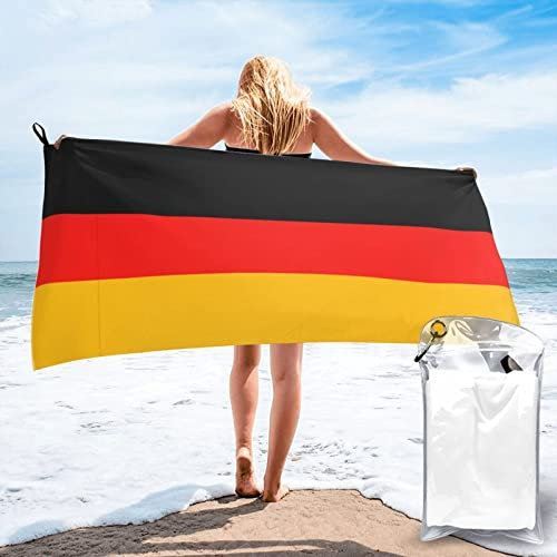 ASEELO Badetücher mit Deutschland-Flagge, schnell trocknend, Badetücher für Badezimmer, Strandtuch, Mikrofaser, Badetücher