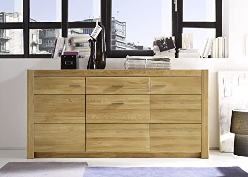 58 aufm Kessel Sideboard Janel 163x80x42 Anrichte Wild Eiche/Asteiche massiv geölt 10064