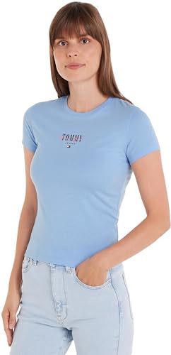 Tommy Jeans Damen T-Shirt Kurzarm Essential Rib Slim Fit