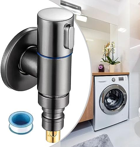 DAZZLEEX O-ne in Two Out - Set di valvole di controllo per lavatrice a doppio controllo, per tutti i tipi di lavatrice, giardino (grigio)