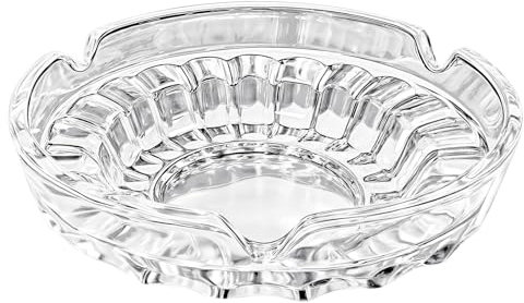 Qualsen Set mit 1 Aschenbecher, Aschenbecher für Draussen, Aschenbecher für den Innenbereich, Einfacher Aschenbecher aus klarem Glas, geeignet für das Home-Office in der Bar (10.5cm)