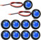 Gebildet 10Stück 12V Blau Vorne Hinten Seitenblinker Bullet Marker Light Runde Umriss LED