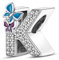 Symretie Damen 925 Sterling Silber Charm Anhänger Buchstaben K Beads Charms Kompatibel mit Europäischen Armbänder und Halskette