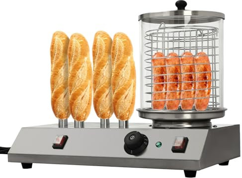 Hot Dog Gerät Elektrischer Hot Dog Maker Würstchen Kocher Wärmer 4 Spieße Würstchenwärmer 4 Spieße Hot Dog Gerät Erhitzer Wurstkocher Würstchenwärmer Bockwurstwärmer
