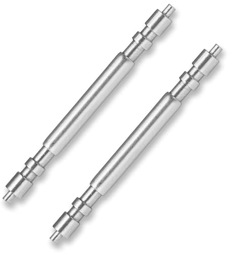 Perni a molla per orologio, 18 mm, 19 mm, 20 mm, 21 mm, 22 mm, venduti in coppia, diametro 1,8 mm, in acciaio inox, perni a doppia flangia a forma di barile, set di ricambio premium per cinturini e