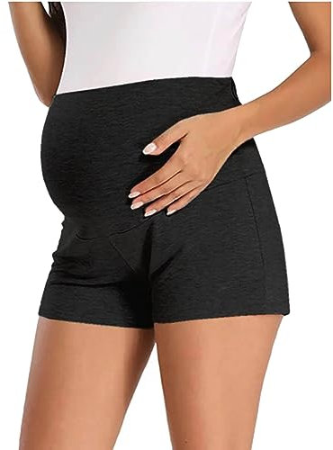 Short de Sport de maternité Pantalon de Grossesse Femme Enceinte Pantalon Court Pantalons de Jogging Short de Maternité Femme Short de Grossesse avec Poches Maternité Yoga Short Enceinte Femme