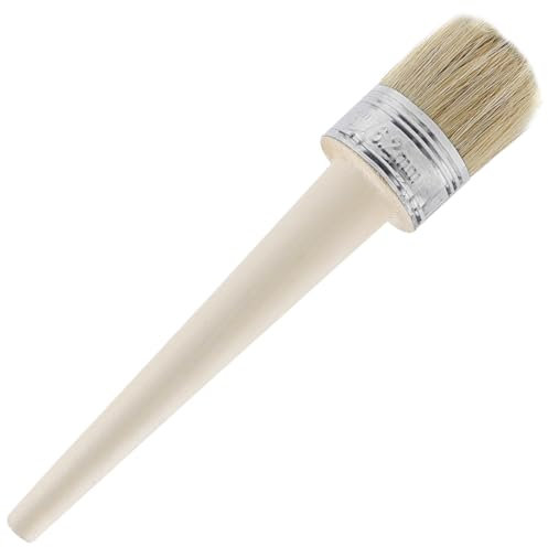 ZJIVQO 50MM Large Chalk Paint Wax Brush Round Professional Natural Paint Brushes Furniture Paint Brushes for Folk Art Home Décor Wood Projects Furniture Stencils