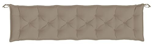 Gecheer Gartenbankauflage, Bankauflage, Sitzkissen Outdoor, Polsterauflage Bankpolster, Bankkissen, Taupe 200x50x7 cm Oxford-Gewebe