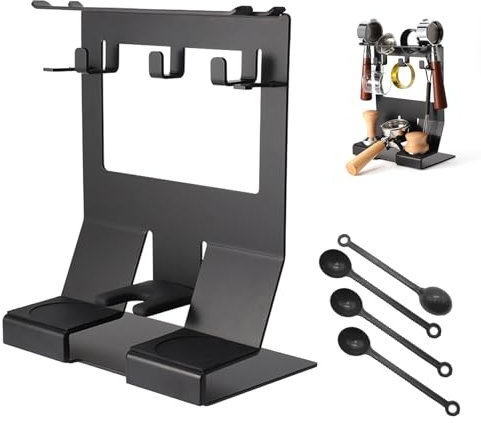Support De Porte Filtre à Café, Étagère Barista Pour Porte Filtre Porte Outils à Café 23 X 14 X 29cm Station De Bourrage De Café En Fer Support De Rangement De Comptoir Pour Poignée De 51/54 Mm