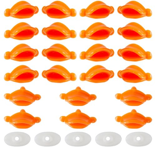 DICOSMETIC 50 Stück 25 mm / 0.98 Plastik-Entenschnäbel Entenmund Handwerks Puppenmund Mit Abstandshalter Orange Sicherheitsmund Puppen Enten-Puppen-Schnabel Zubehör Für DIY Puppen Plüschtier