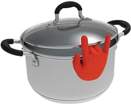 KOMUNJ Silicone Hand Topfdeckelheber, Hand Kochlöffelhalter Finger Spoon Holder,Spoon Holder & Topf-Deckelhalter für Deine Küche in einem
